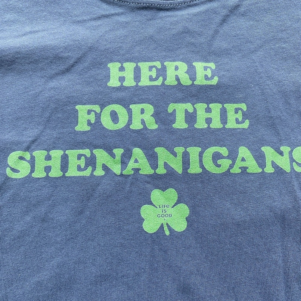 Life Is Good Navy Blue And Green Short‎ Sleeve Tea Men's Size Medium Funny - Picture 2 of 7